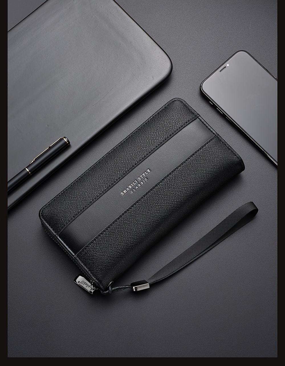 Cartera larga para hombre con gran capacidad, múltiples ranuras para tarjetas, monedero, tarjetero y clutch para .