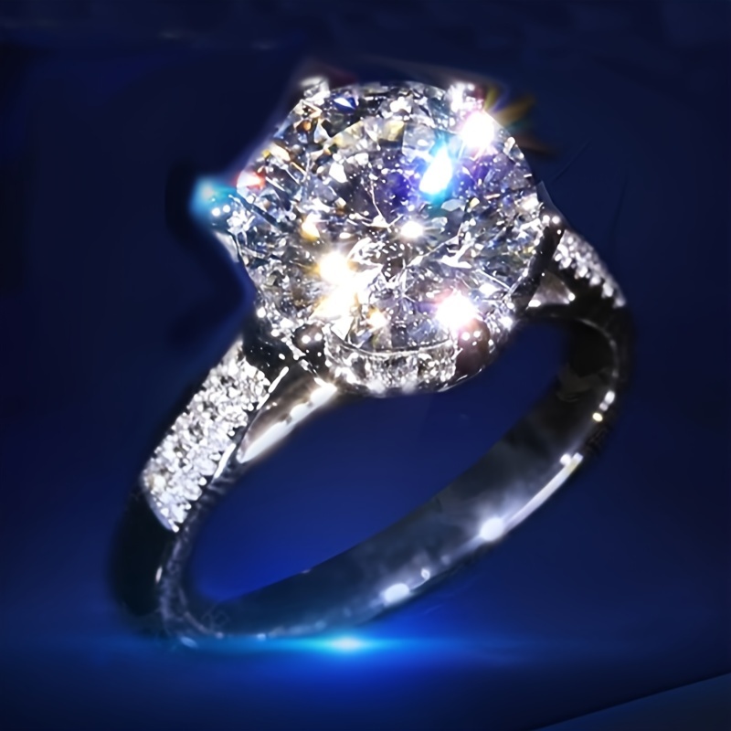 Bague Plaqué Argent Avec Zircons - Élégante Et Scintillante, En Très Bon état