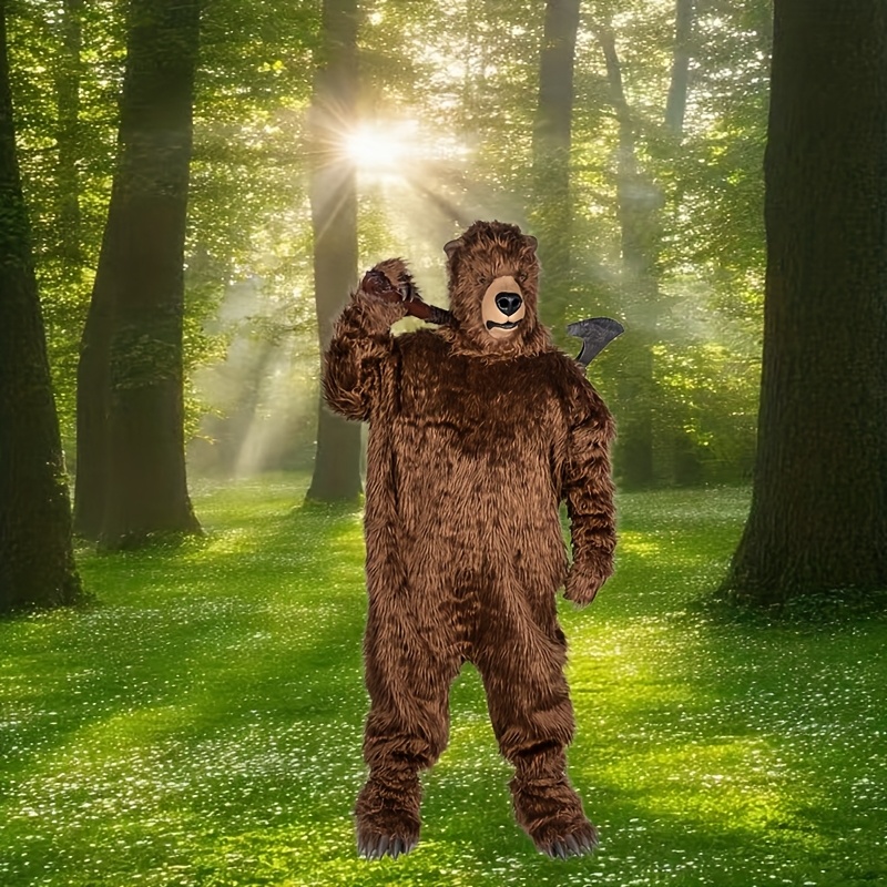 adult animal bear costume cute cartoon brown bear onesie Temu