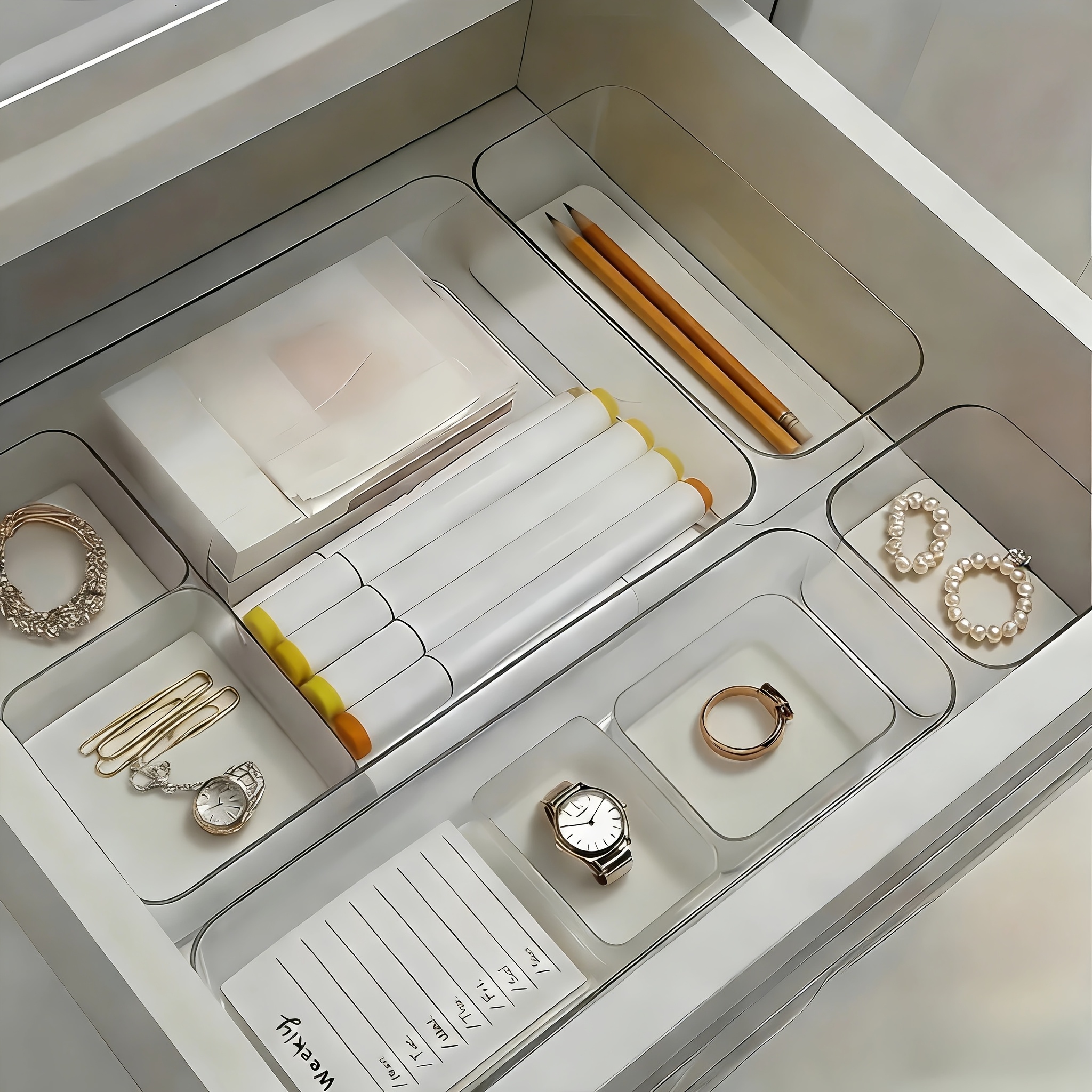 acryl organizer set tisch schubladen –
