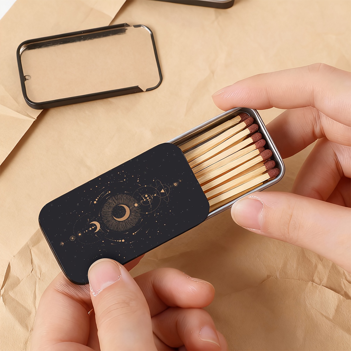 TEMU 1pc Fun Sliding Matchbox - A Stylish And Elegant Matchbox, Compact And High-quality, Does Not Include Matches, Used As A Storage Tin Or Jewelry