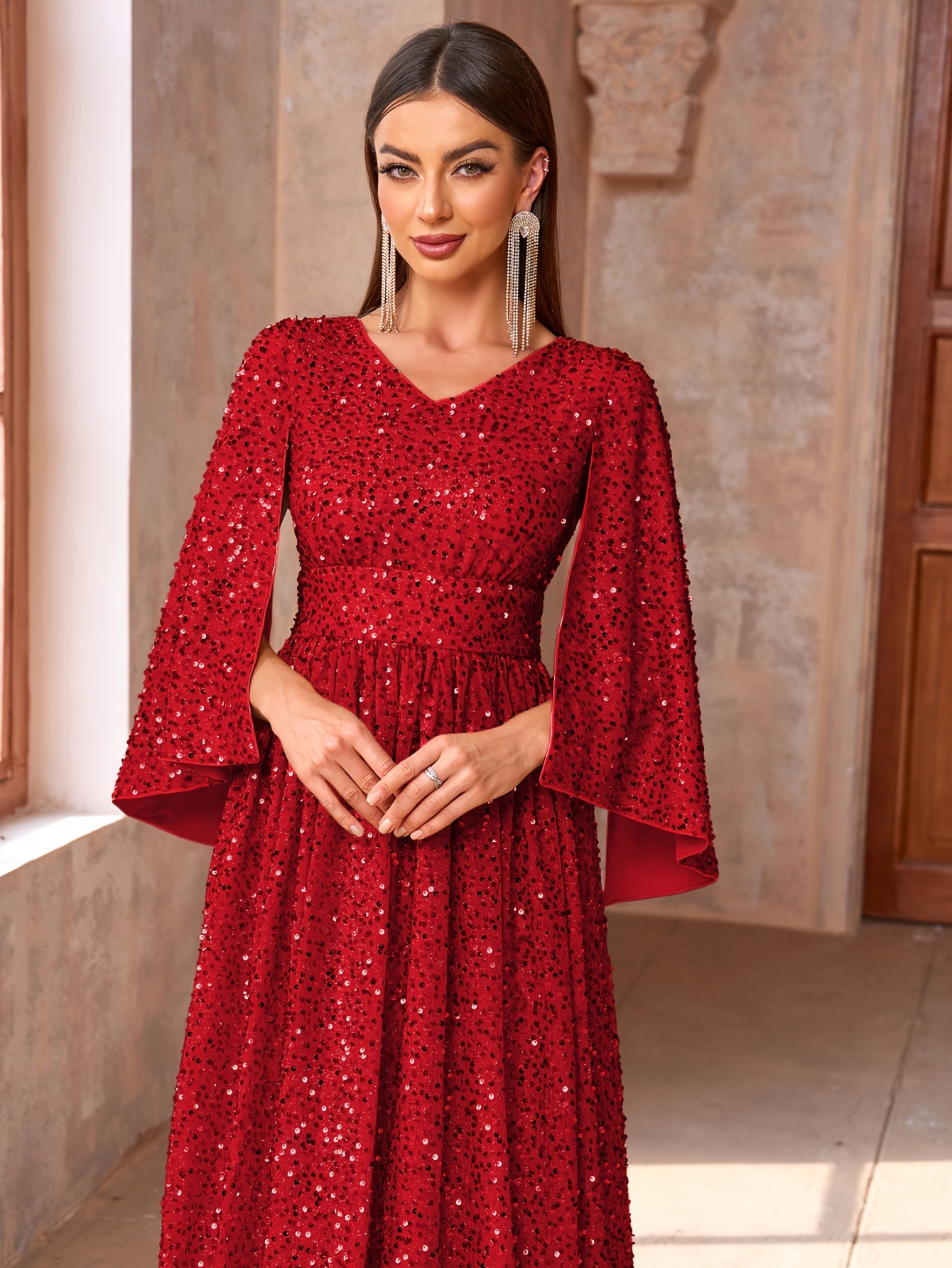 ever pretty bridesmaid dresses Affordable Halter Beading Ruffle Dark Green Bridesmaid Dresses With Shawl main image 0