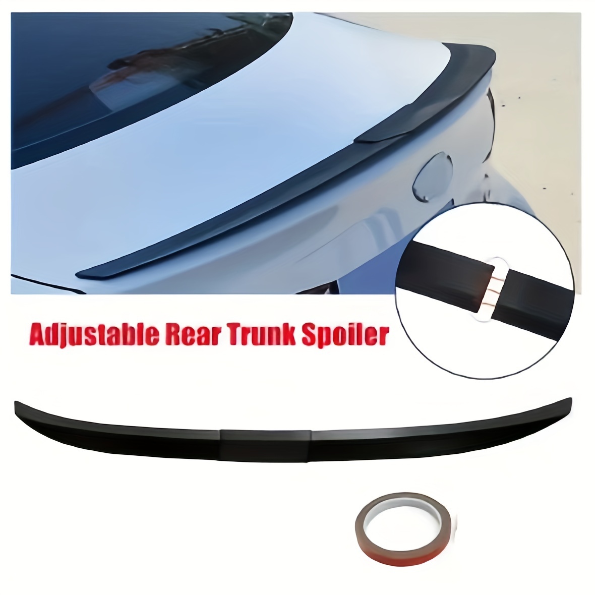 

Universal Adjustable 3-section Rear Trunk Spoiler, Car Roof Vortex Generator, No-drill Easy Install Fixed Wing, Abs Polishing Finish, Performance Upgrade & Enhancement Accessory For Vehicle Aesthetics