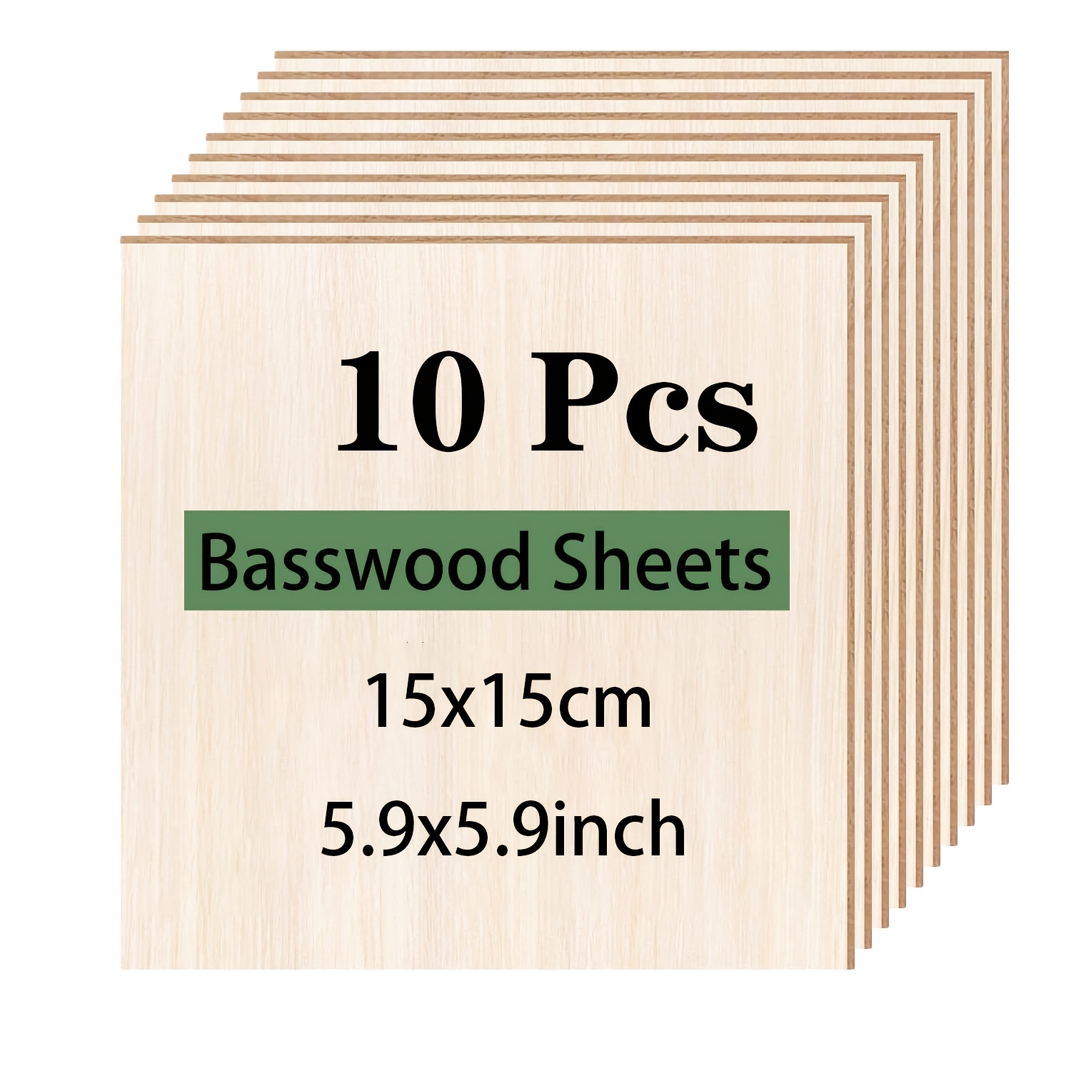 10pcs Set Of 5.9x5.9- Wooden Boards, Smooth Birch Plywood, Suitable For Diy Decorations, Signage, And Woodworking Projects