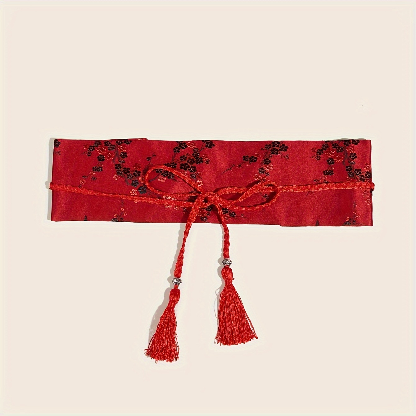 TEMU Embroidered Wide Waist Cincher | Traditional Hanfu Style | Knit Sash Tassels | Versatile For , Night Out, | Wash Or | Embellished Dress Accessory | 1 Piece