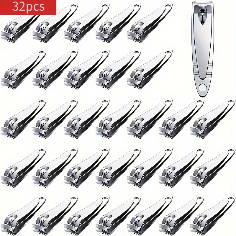 

32pcs Classic Stainless Steel Nail Clipper Set - Sharp, Fingernail & Toenail For Salon-quality At Home