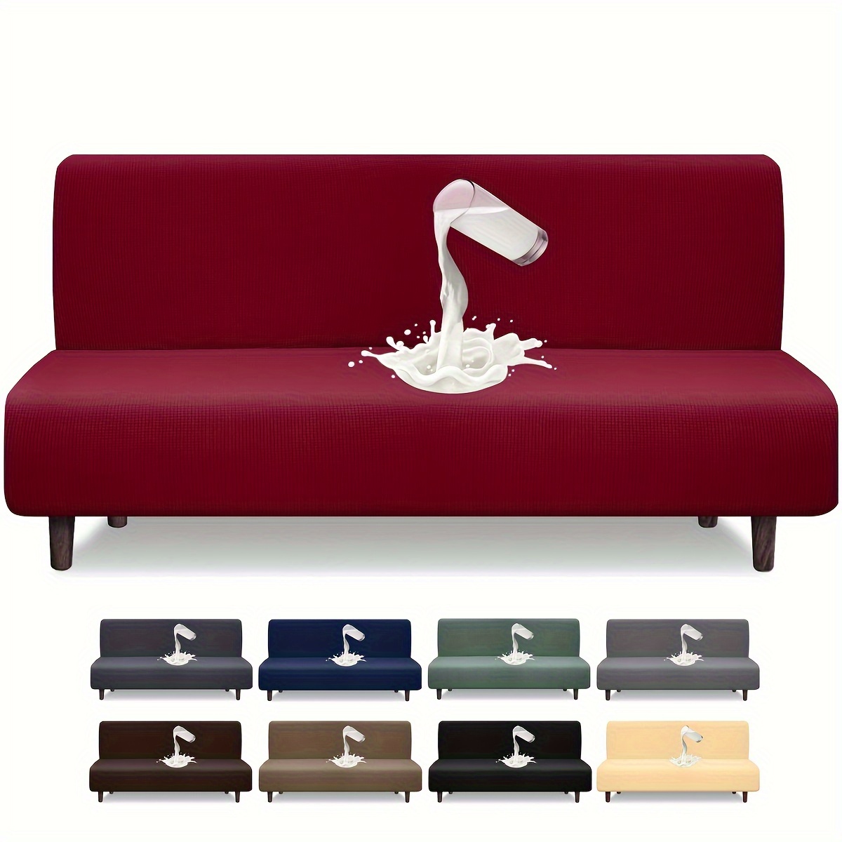 

1pc Armless Sofa , , All Removable Sofa Bed , Reclinable , Bottom , Pet-, Suitable For , , And Sofa Decoration