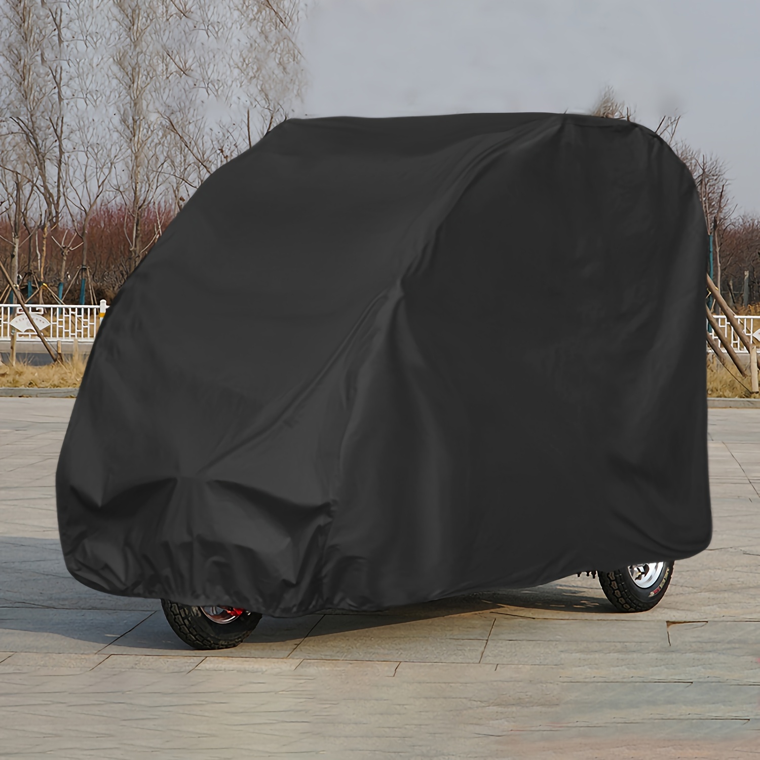 TEMU Verdikte volledig gesloten driewieler, elektrische motorfiets, vierwielig voertuig, woon-werkverkeersvoertuig voor ouderen, kleding- en autohoes