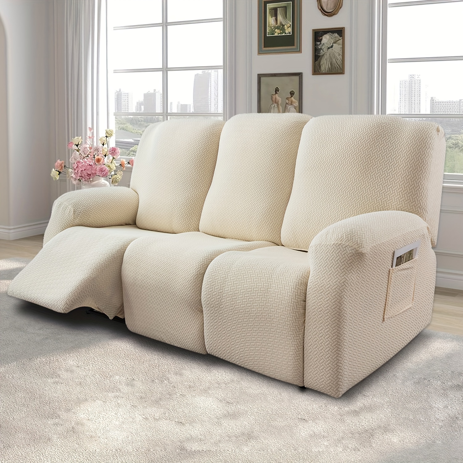  Reyox Fundas de cojín elásticas jacquard para sofá, fundas  individuales, cojines suaves y elásticos ajustables a tu sofá, fundas de  asiento de silla, fundas de sofá biplaza, protector de muebles  antideslizante