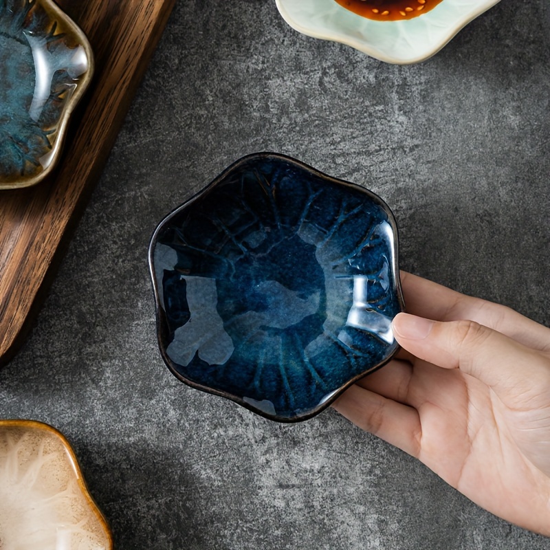 4 6pcs kiln transformed japanese   dish flavor dish vinegar dish   creative glaze underglaze small plate seasoning and pickles set Product details 7