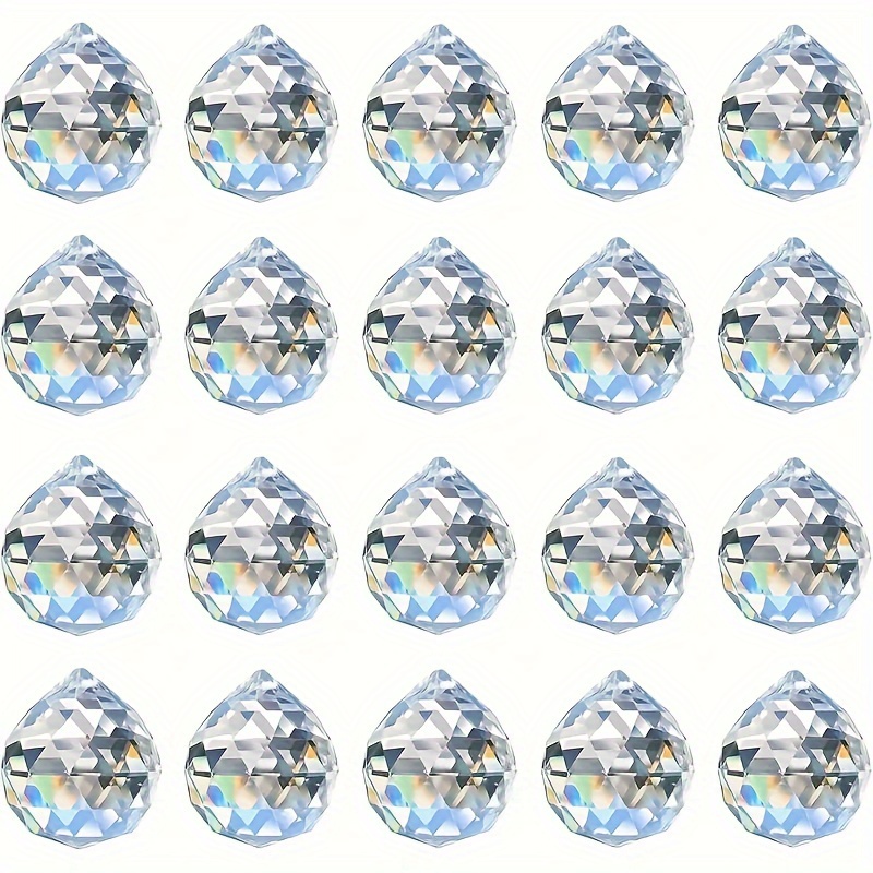 

10/20pcs Transparent Crystal Prism Ball Pendant Set, Sun , Suitable For Home, Garden, Outdoor, Office, Christmas, Wedding , Valentine's Day And Party Decoration