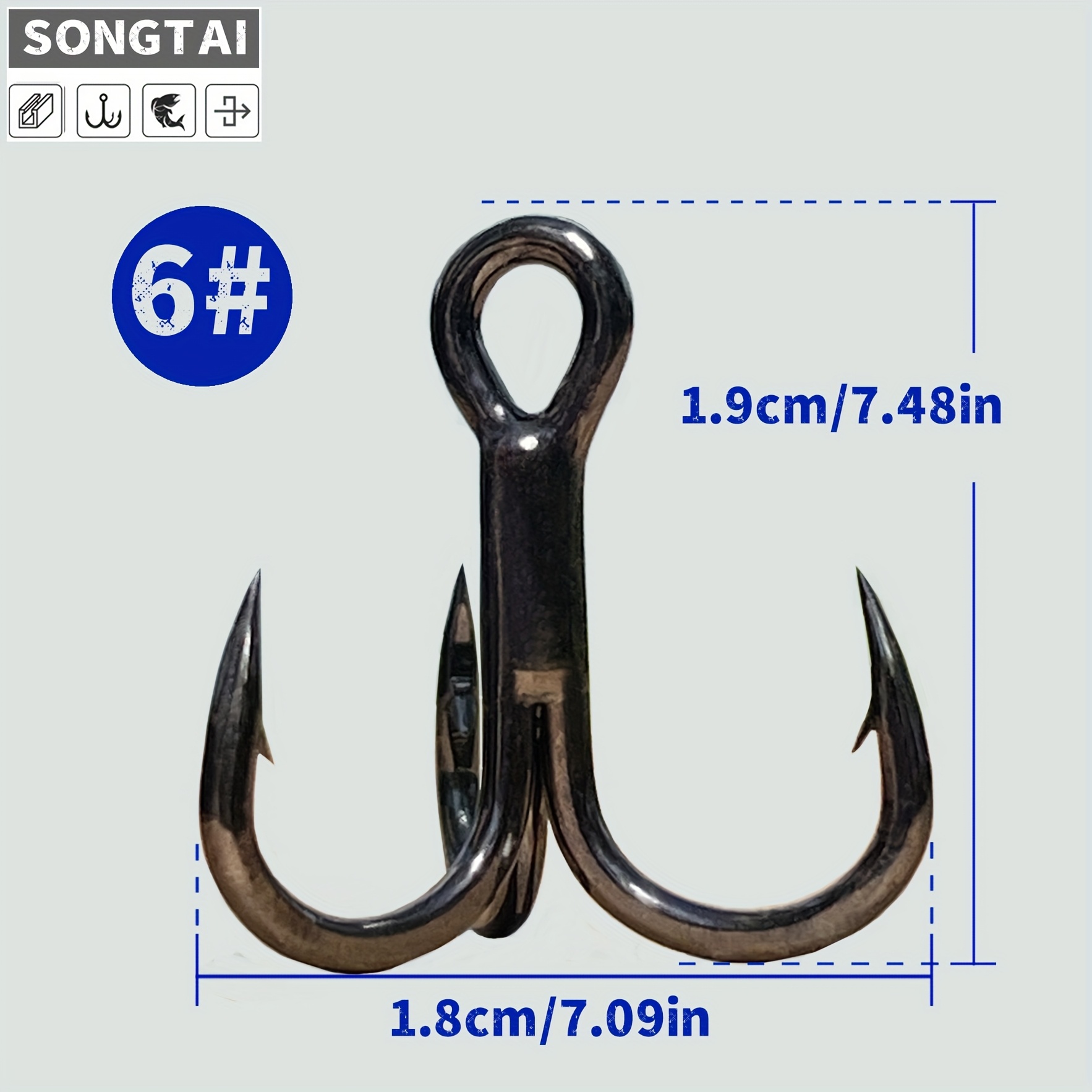 TEMU Anchor Pulling Force Is And Reinforced To 6 Times, Featuring Six-fold Enhanced, Thickened, Sharp, Rust-resistant Barbed Treble Hooks For Lure