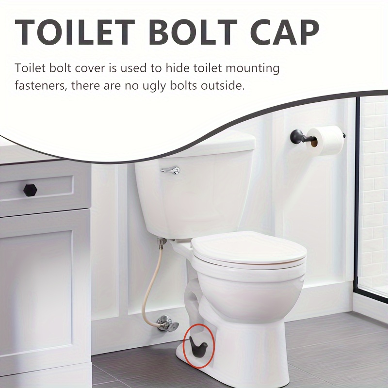 

2-piece Adorable Bird Design Ceramic Toilet Bolt Caps - Easy Install, Perfect For Bathroom Upgrade