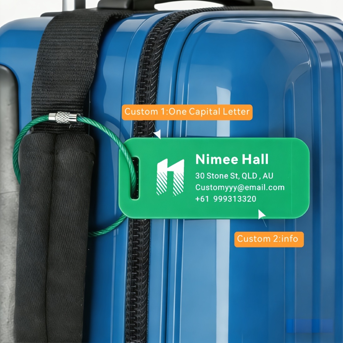 Custom Aluminum Luggage Tag with Uppercase Initials