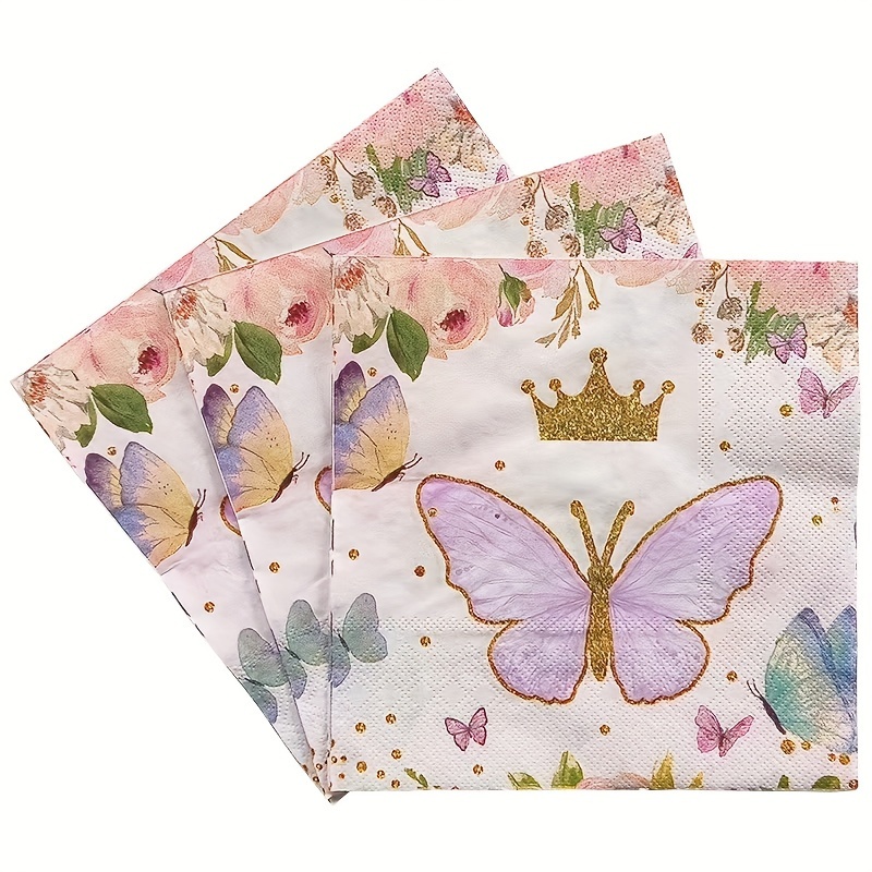 Servilletas De Papel 3 Capas - Pack De 20, 33x33 Cm, Diseño Rosa Cerezo, Ecológicas
