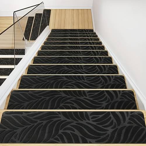 stair treads for wooden steps 15pcs 8 x30 non slip grey pads with self backing peel and stick stair treads polyester washable pads for indoor stairs safety