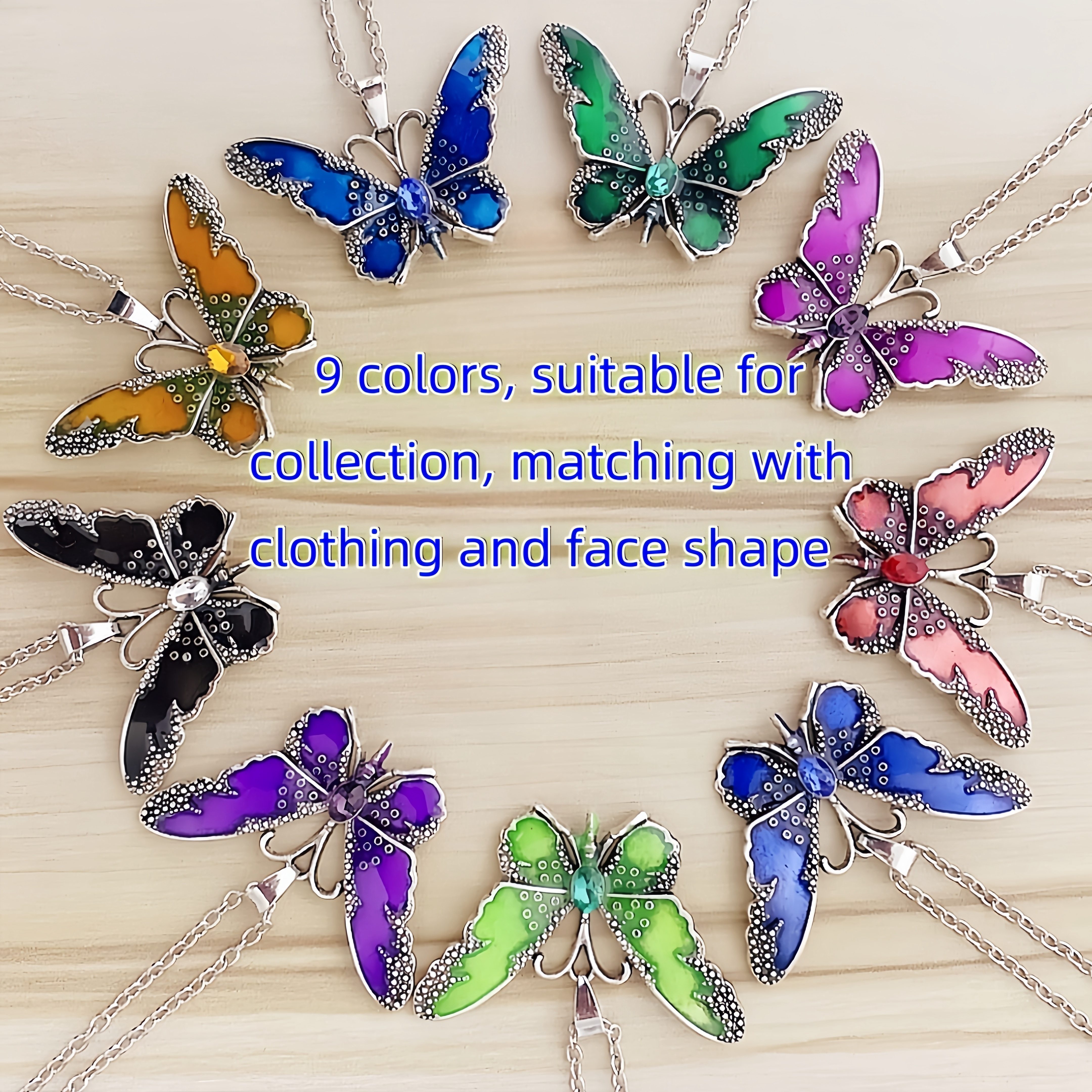 TEMU 9-piece Set Vintage Pendant Necklaces For Men And Women, Cute Rhinestone Accents, Alloy, No , Ribbon Lanyard Chain Link, Jewelry Charms For Christmas, New Year, Birthday, Couples, Family Gifts