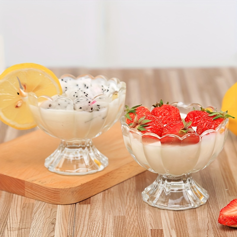 Verres à Dessert En Verre Transparent - Lot De 4 - Résistants à La Chaleur - Parfaits Pour Crèmes, Glaces