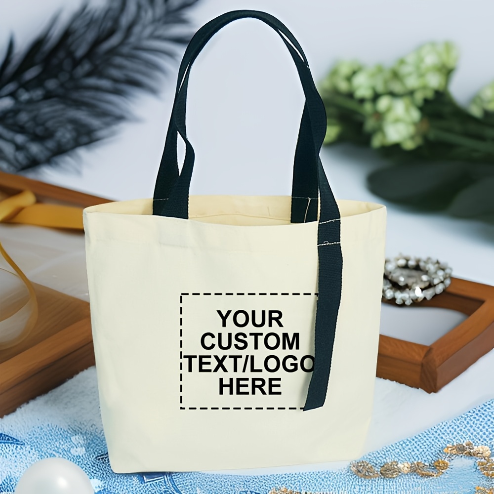 TEMU Gift For Her/him Custom Logo Designs For 5 Tote Bags, Featuring Colorful Ribbon Styles For Women's Bags, Ideal For Wedding Bridesmaid Gifts And