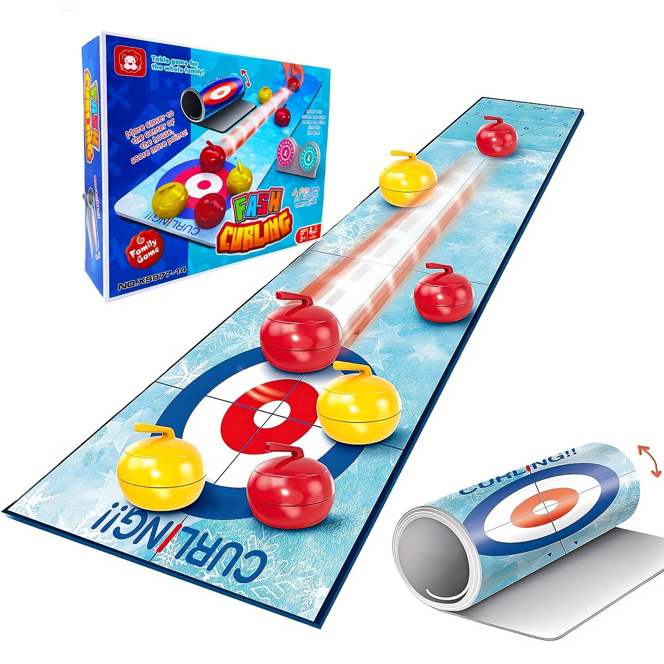 

Mini Tabletop Shuffleboard, Indoor Table Top Curling Games, Family Board Games