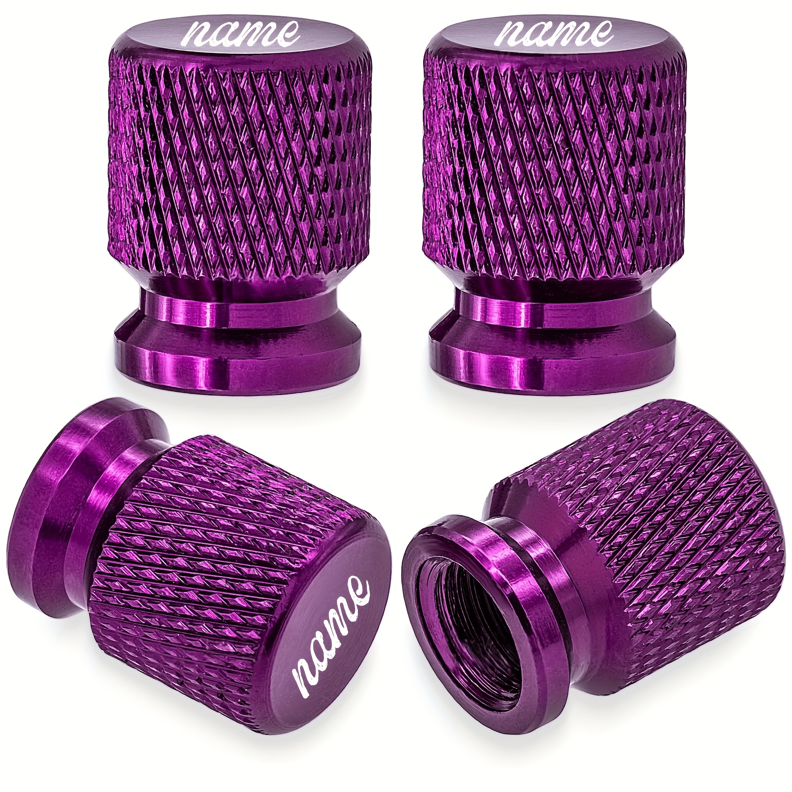 TEMU Juego de 4 tapones de válvula de regalo personalizados multicolor, tapones altos pulidos, para tapones de válvula de neumáticos