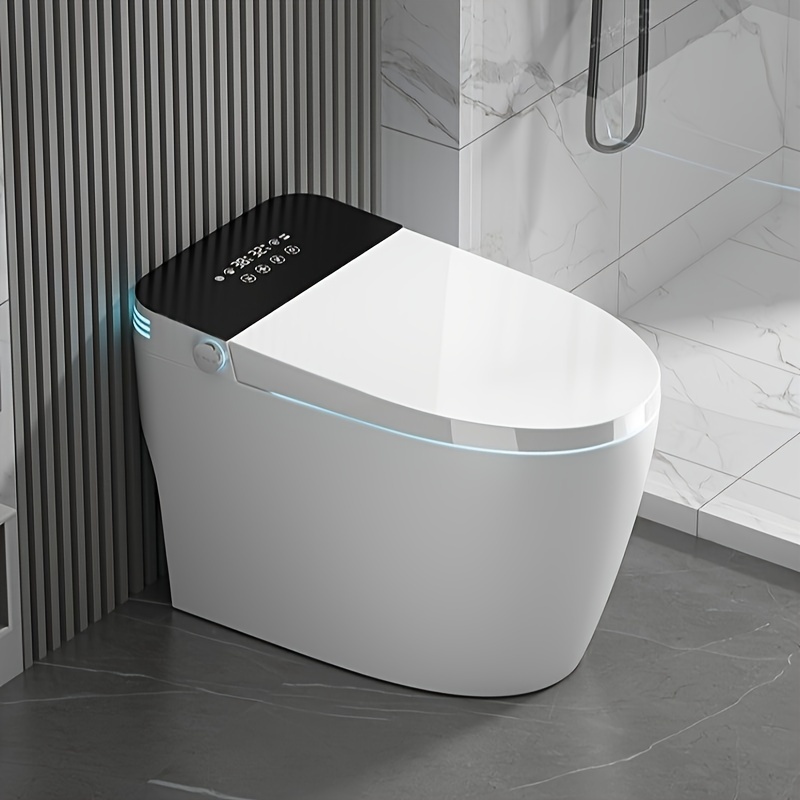 

For Bathrooms, Smart Bidet Auto Open/close Lid With Bidet Built In Auto Toilet Seat Foot Kick Flush.