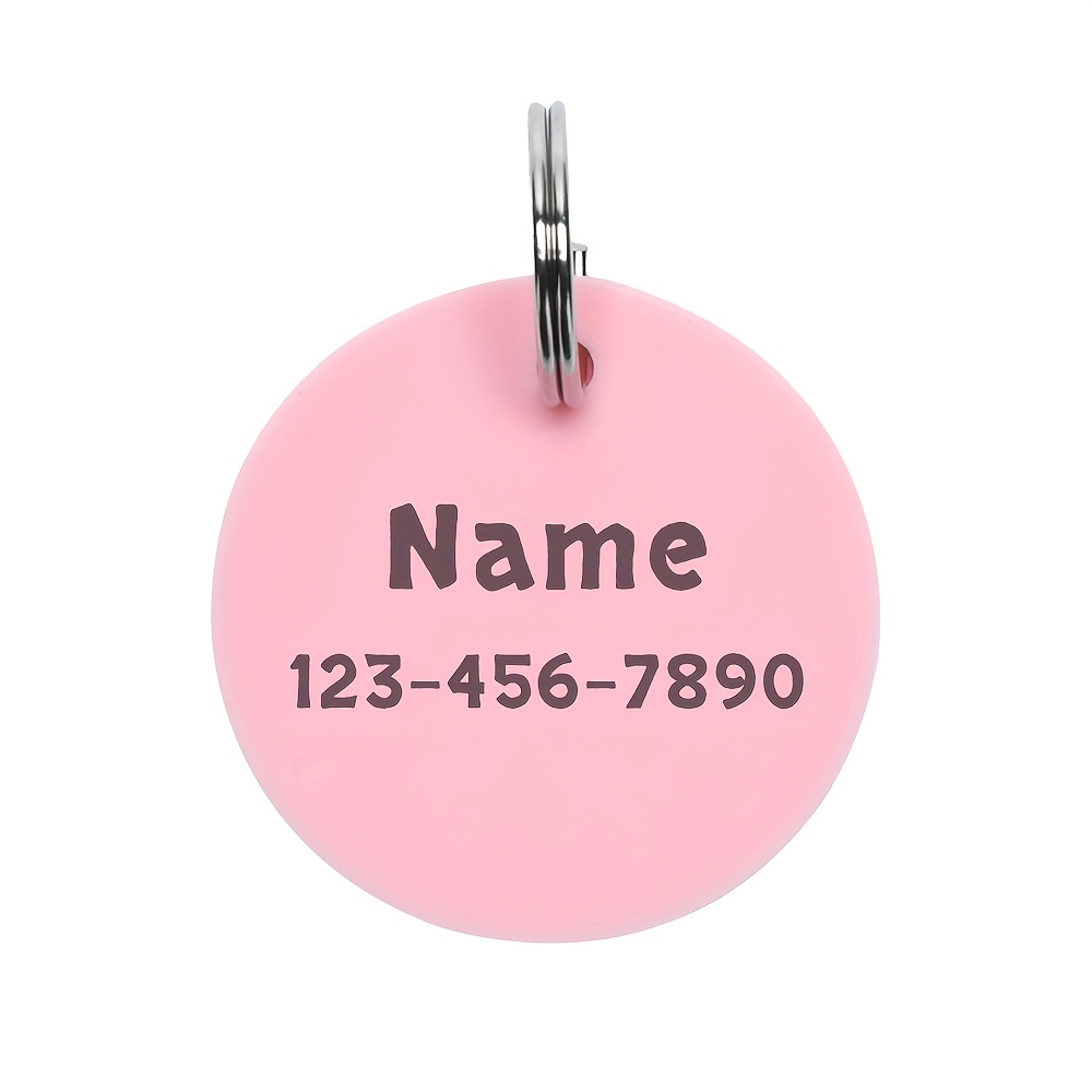 TEMU Placa de identificación para perros y gatos de silicona ultraligera y silenciosa, personalizable, anti-pérdida, con gancho, grabado en
