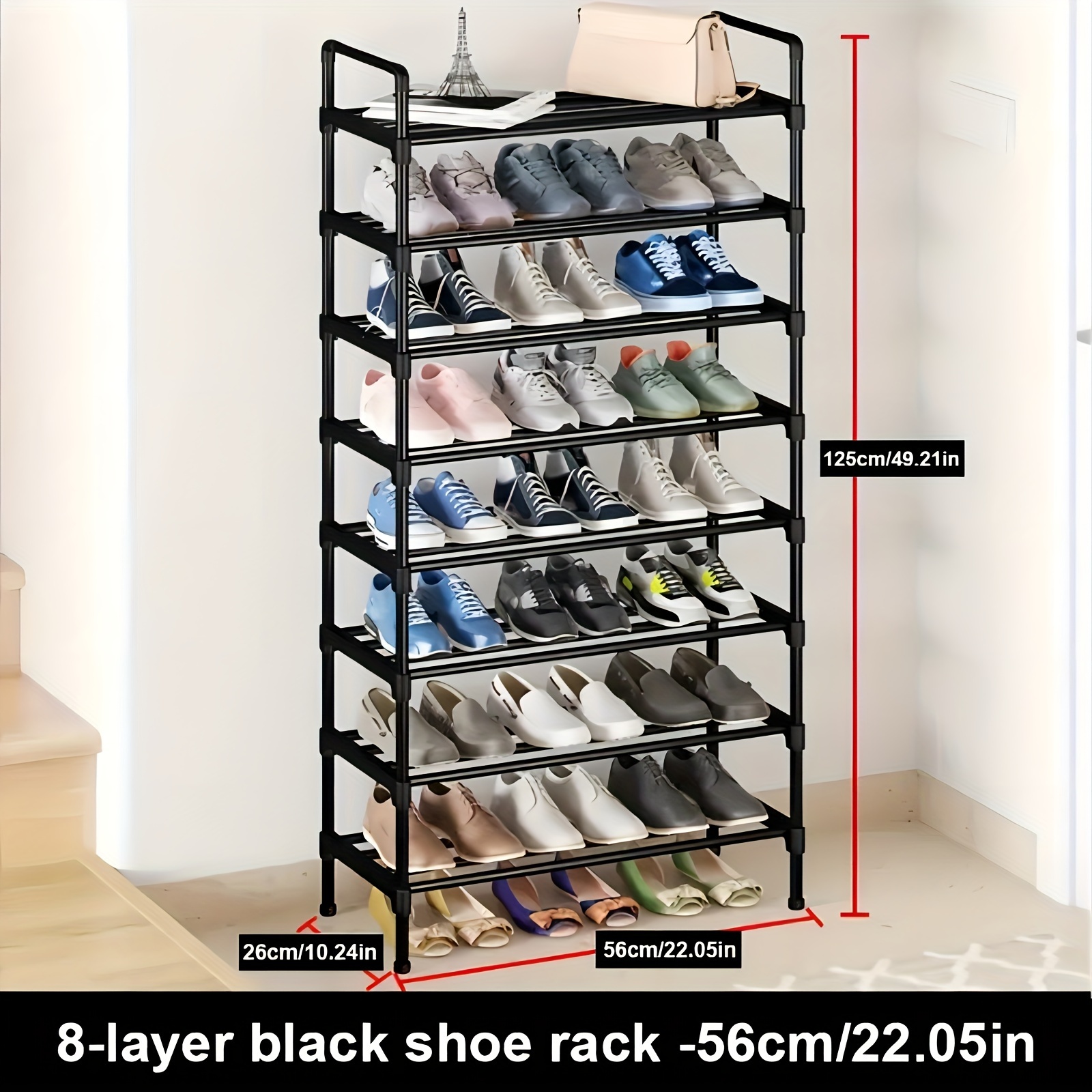  Zapatero independiente para armario, estante de almacenamiento  de zapatos de metal de 4/5 niveles, estante de entrada, organizador de  zapatos, organizador de almacenamiento moderno para armario y dormitorio  (31.5 in, 5