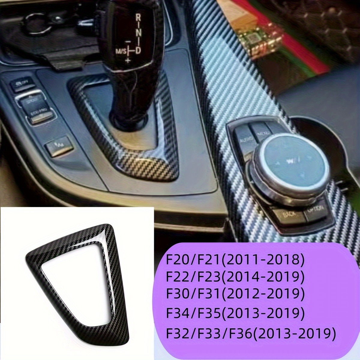 

Carbon Fiber Style Center Console Gear Shift Head Bottom Panel Plastic Suitable For Bmw F21 F20 F22 F23 F30 F31 F32 F34 F33 F35 F36