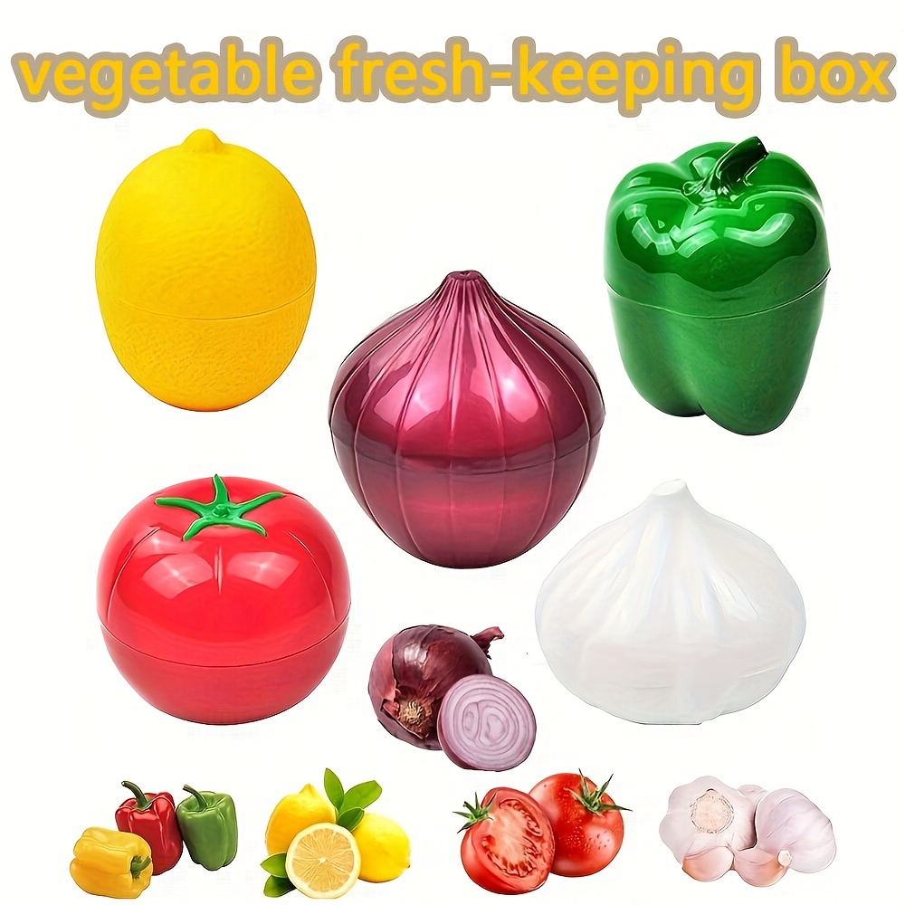 

Reusable Plastic Vegetable And Fruit Fresh-keeping Boxes: Garlic, Onion, Lemon, , And Varieties - Suitable For Camping, Dining, And Food Preparation - Non-electric, Dishwasher Safe