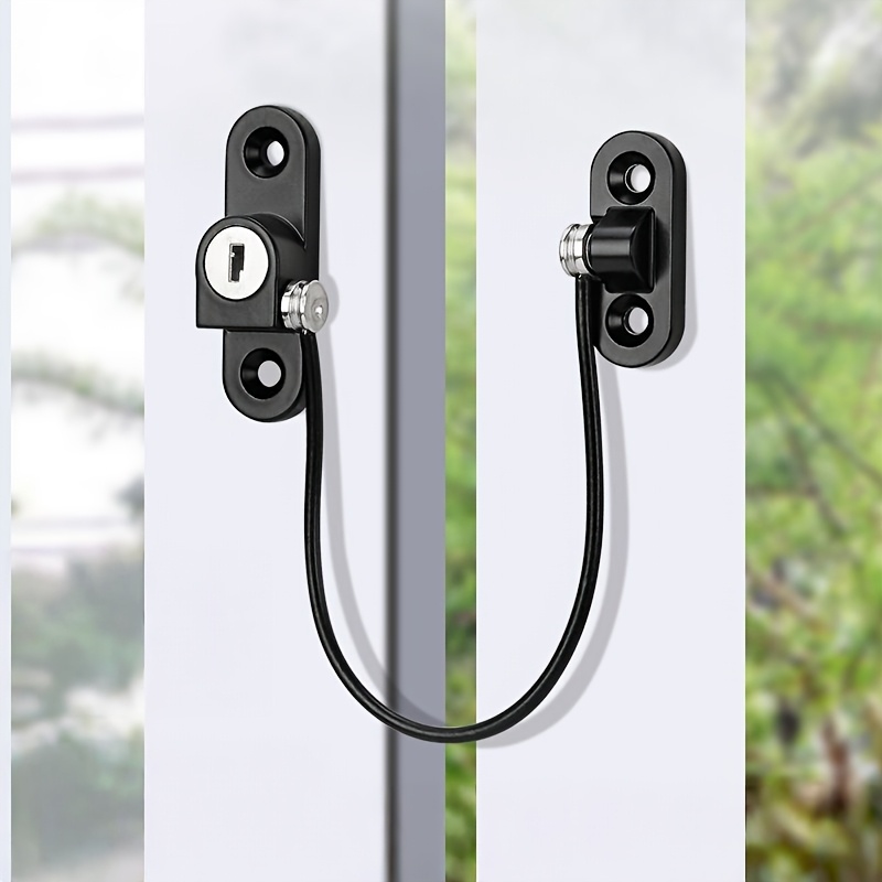 Black Window Door Cable Restrictor for Safety