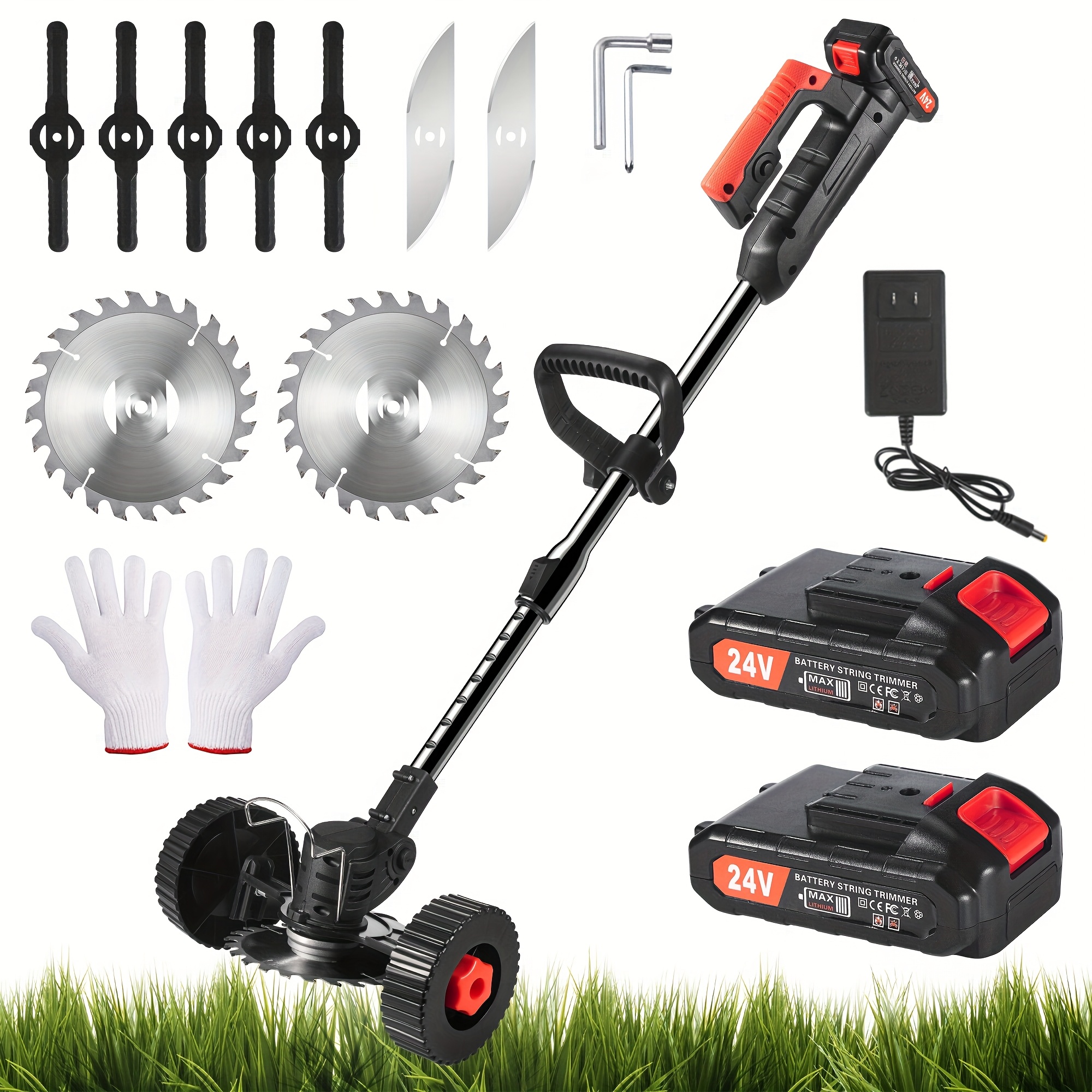 TEMU Rechargeable Lawn Mowers Electric Lawn Mowers Battery-operated String Trimmers Lawn Mowing Tools Battery-powered Lawn Trimmers Retractable Stick