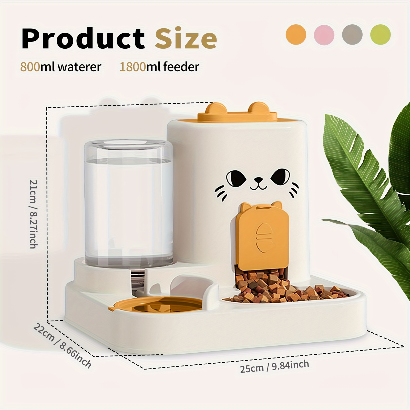 A Safe Choice for Travel! Cat Feeding with Water 2-in-1, Dry And Wet Separation Large Capacity, No Battery Life Required, Care for Your Pet's Healthy Diet