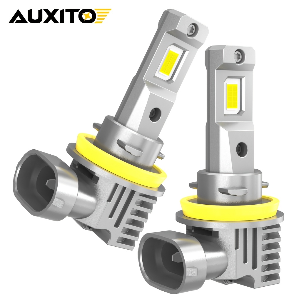 TEMU 2pcs Auxito H11 H8 H10 9005/hb3 9006/hb4 & Fog Lamp Bulbs, 6500k Cool White & 3000k Amber Yellow, No Fan, Compact Size