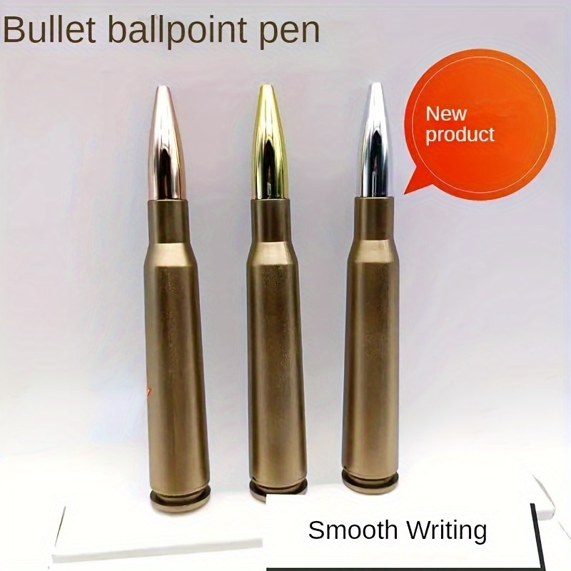 

3pcs, Creative Simulation Retro Bullet Shaped Ballpoint Pen Student Stationery School Office Supplies Prize Black 1mm/0.039in