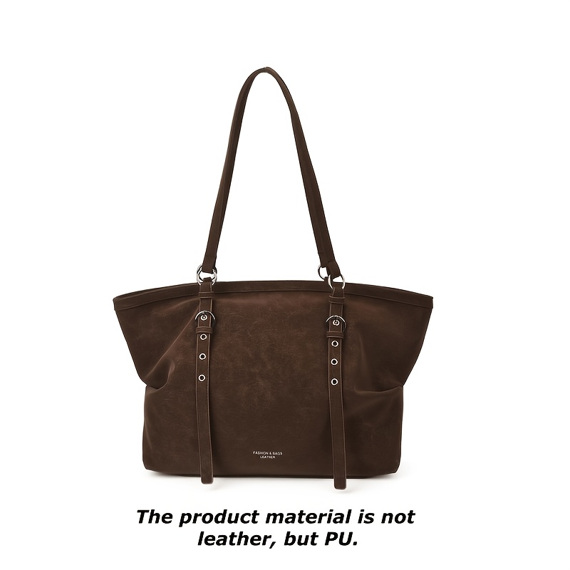 TEMU Bolso tote para mujer, bolso de grande, bolso de holgado minimalista vintage, bolso tote de trabajo extragrande con , bolso espacioso de uso