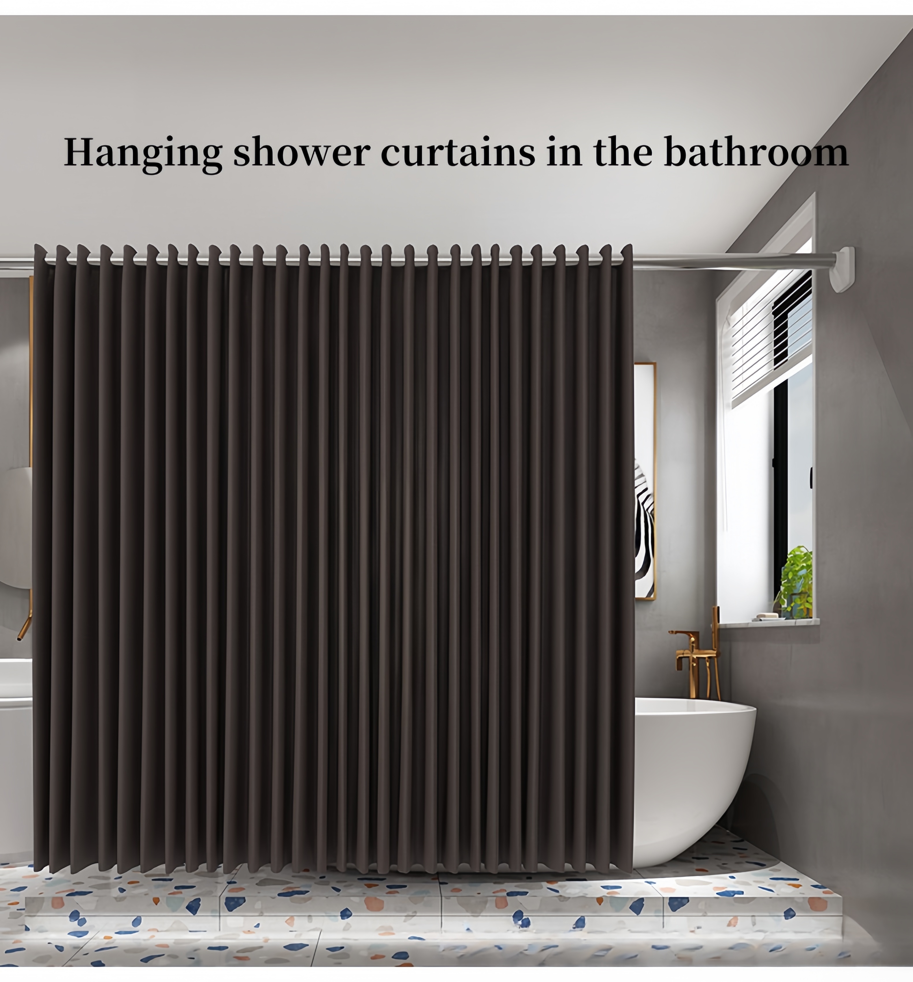 non perforated telescopic clothes drying pole bathroom shower curtain pole balcony hanging pole wardrobe rack pole details 1