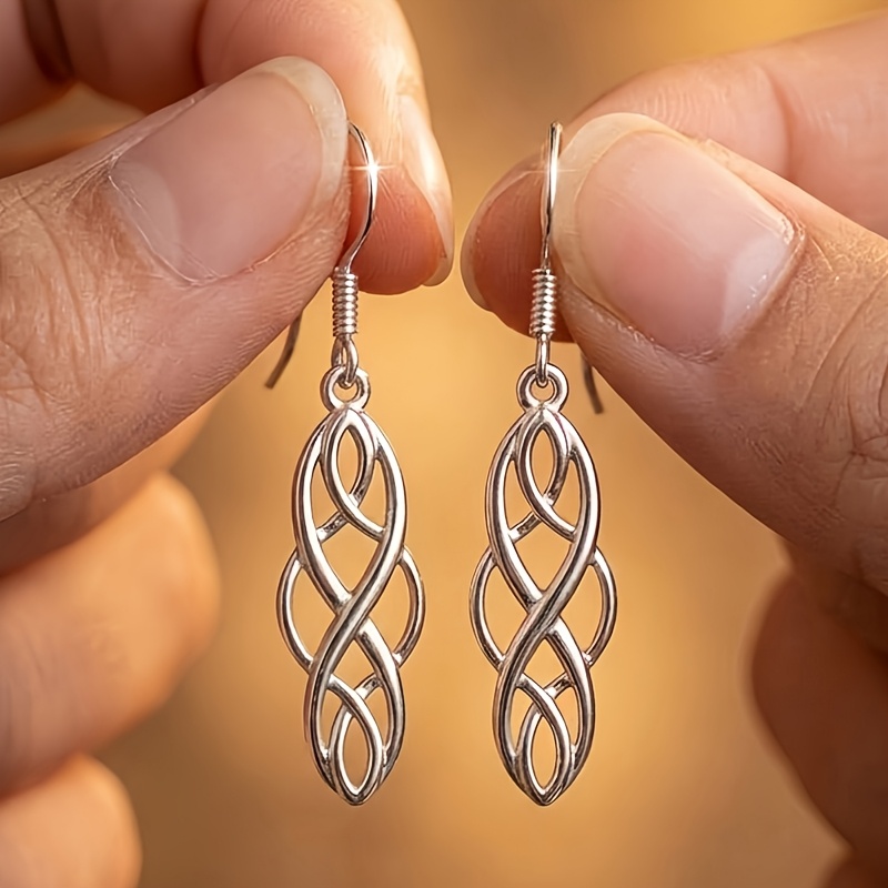 TEMU 1 Paire de grandes boucles d'oreilles rétro ajourées à texture tissée, élégantes et tendance, parfaites pour les de banquet pour femmes, en
