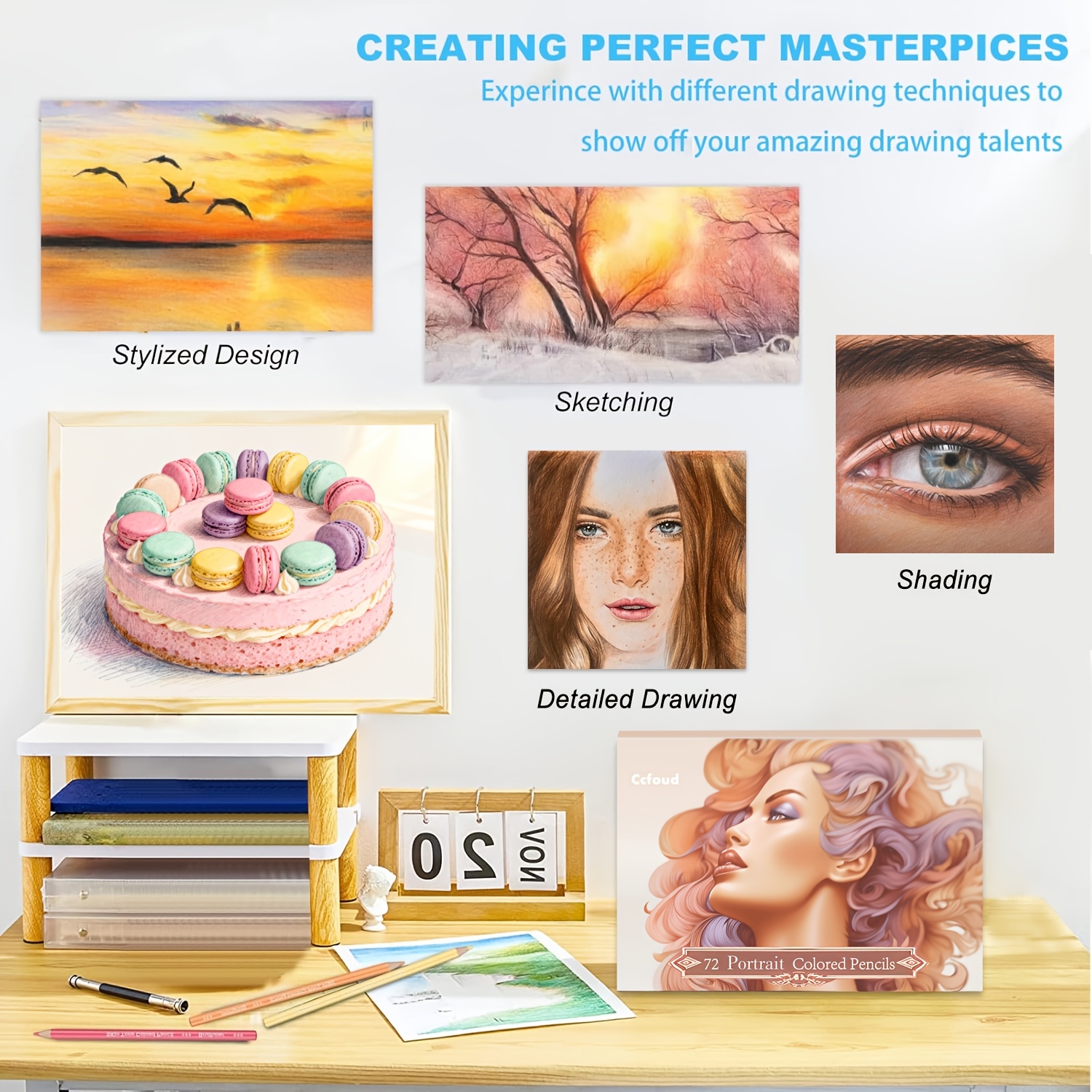 Professional 72-Color Drawing Pencil Set for Artists