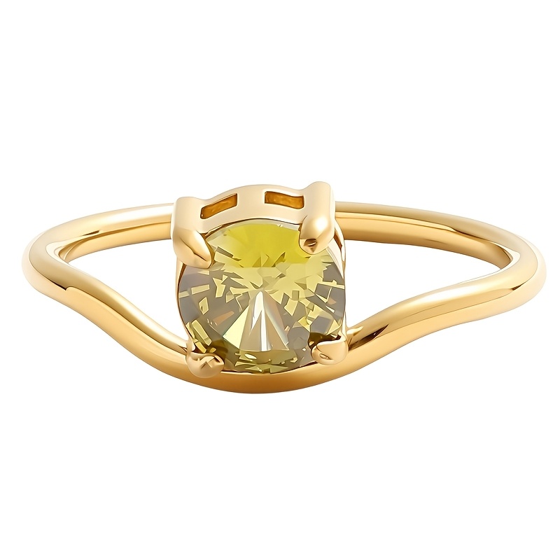 Stylish Minimalist Stainless Steel Ring with Synthetic Zircon