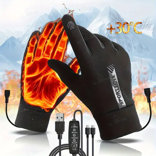 smart electric gloves usb plug in use ergonomic made of stretch fabric great for warming hands outdoors no mobile power supply provided