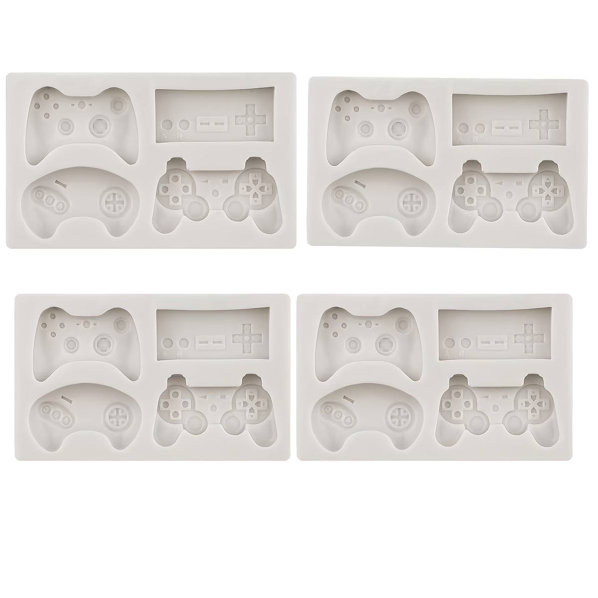 TEMU Moule en silicone à 4 cavités pour de jeu, pour de résine, moule de pendentif porte-clés pour de jeu, moule de de console de jeu vidéo pour la