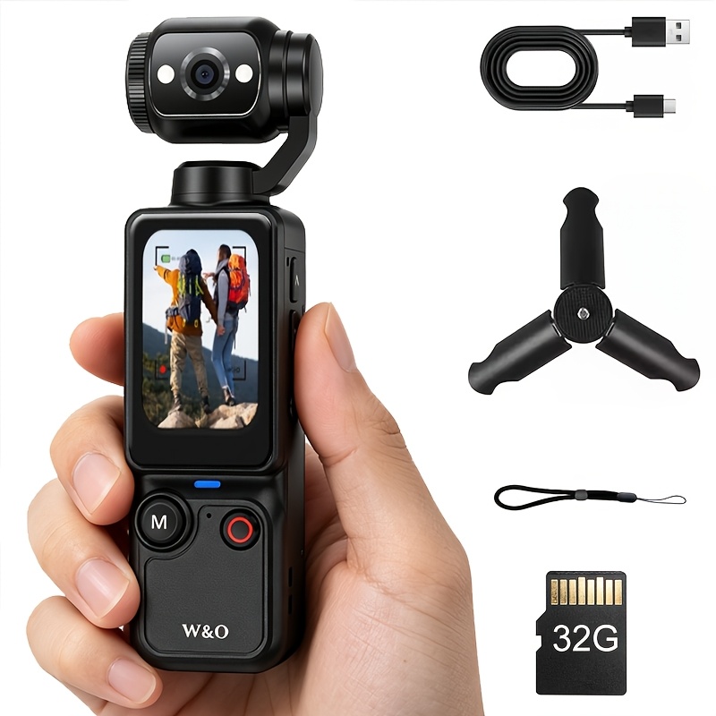 TEMU 2026 Portable Digital Handheld Camera, Camera, Camcorder, 100w Pixel Hd Recording And Photography Functions, With 32gb Memory Card, With Tripod,