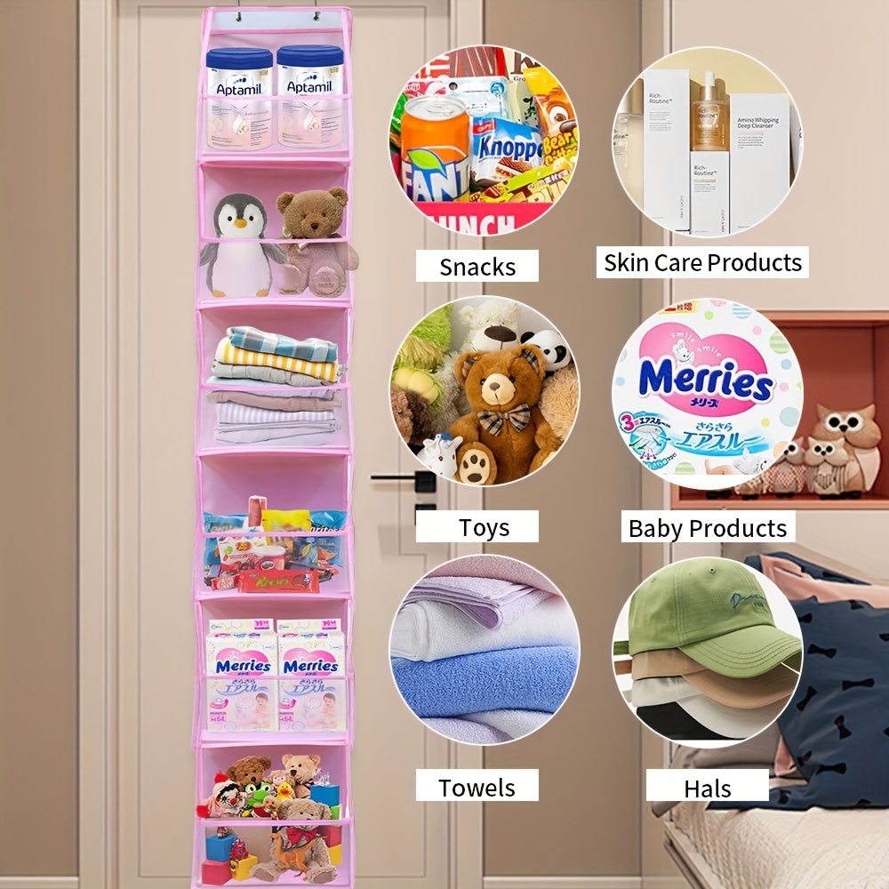 Organizer Da Appendere Per Peluche - 167x58 Cm, 4 Tasche, Rete Traspirante, Per Camera Bambini - Foto 10