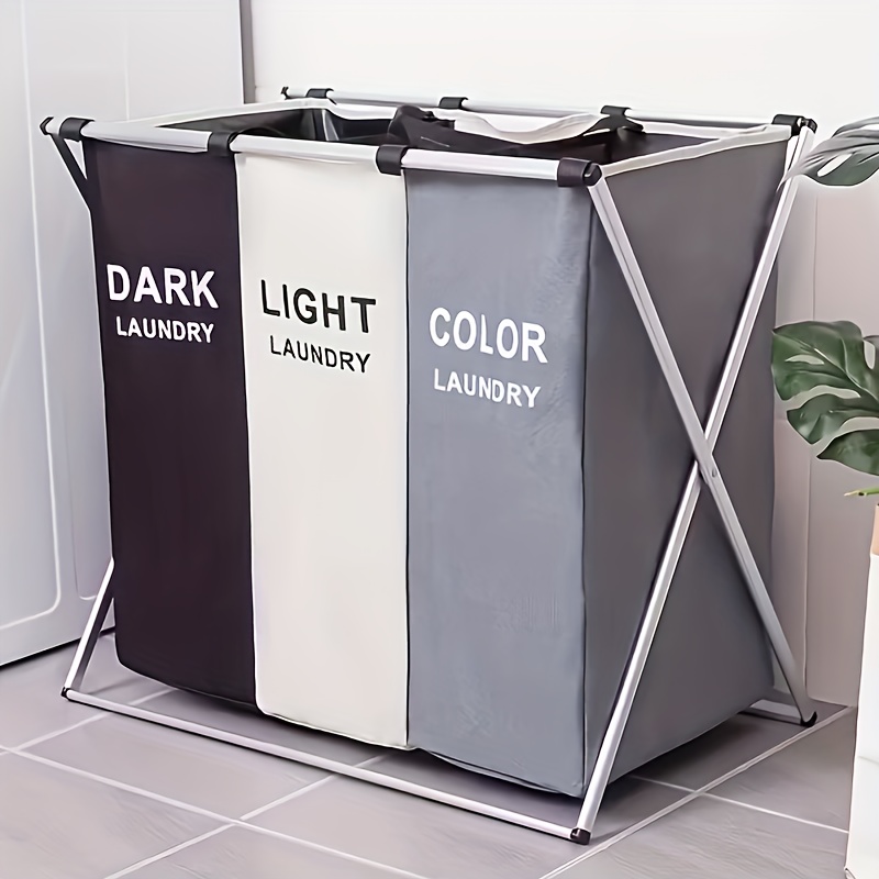TEMU Local Warehouse Laundry Hamper With 3 Compartments, 155l Laundry Bag Laundry Basket For Dirty Clothes, Laundry Sorter, Laundry Tub, Laundry