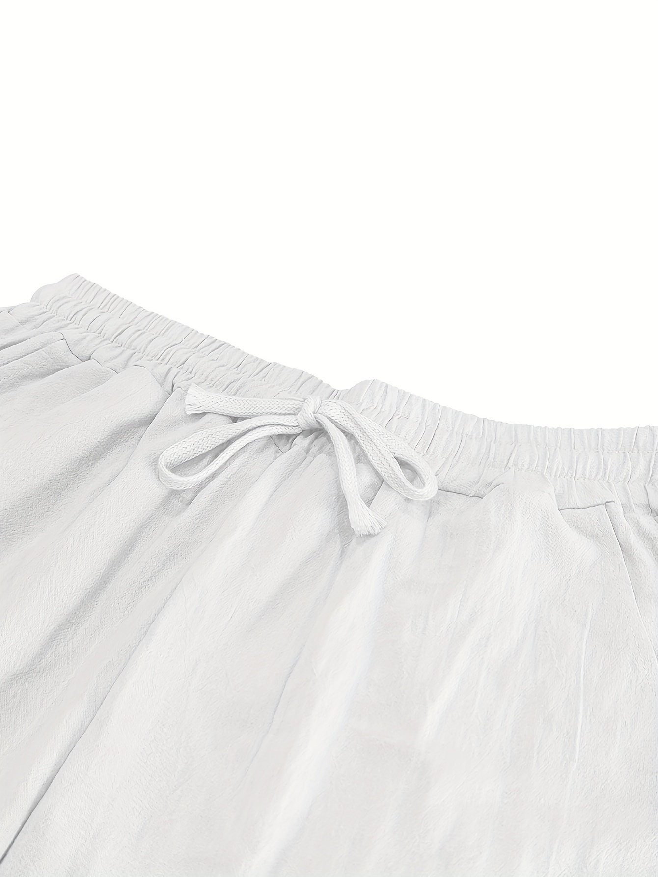 Men's Linen Pants - Non-Stretch Formal Pants, Elastic Drawstring Waist, Loose Fit Trousers for Beach, Office, Parties - Machine Washable Casual Formal Attire for s &