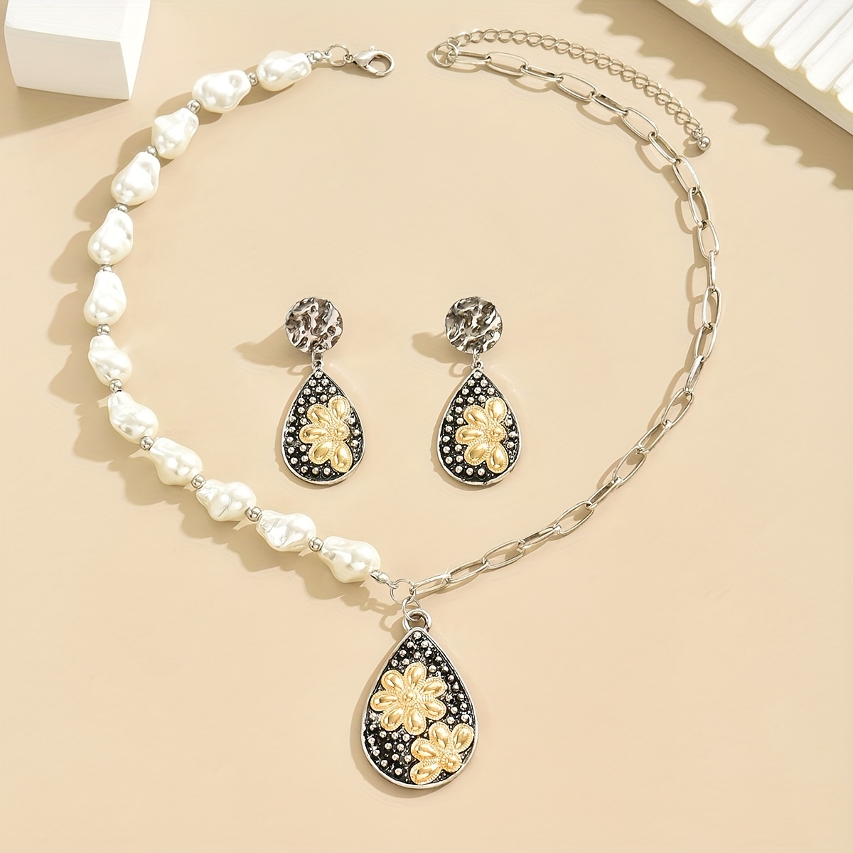 Elegant Drop Necklace & Earrings Set