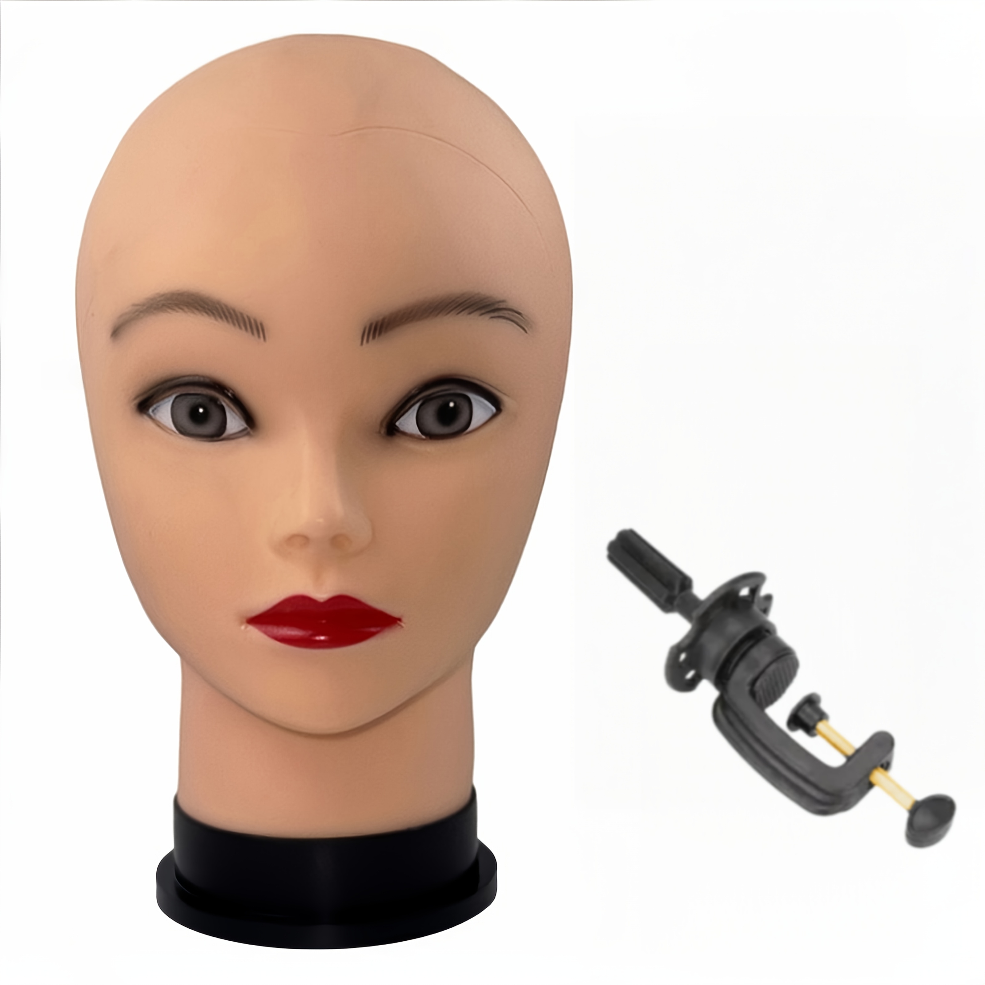 Image of Bald Female Mannequin Head: Ideal For Professional Hairdressing Class Training, Free Fixed Stand Included