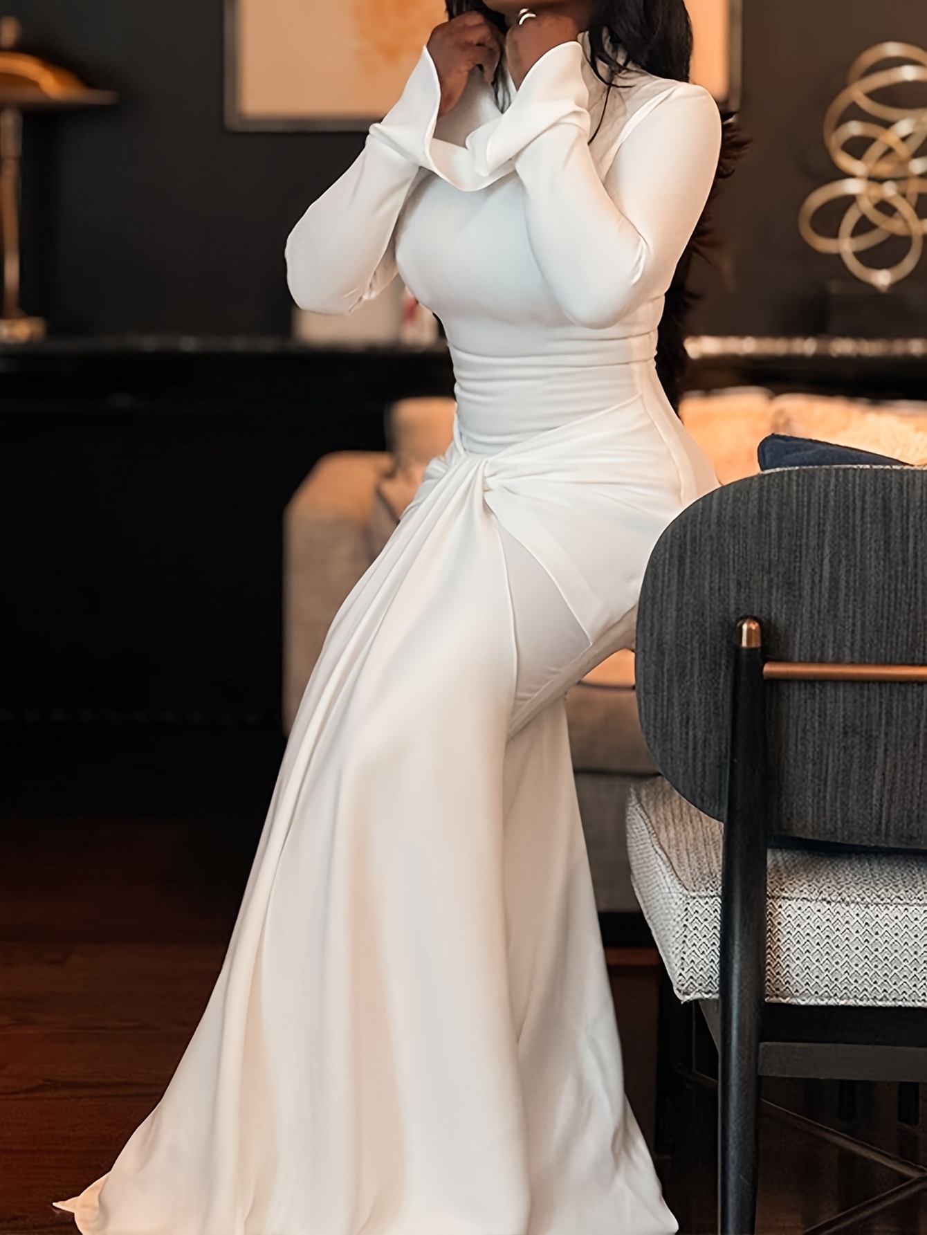 green emerald velvet dress ZORA Bridal Off White Stretch Satin Halter Wedding Dress