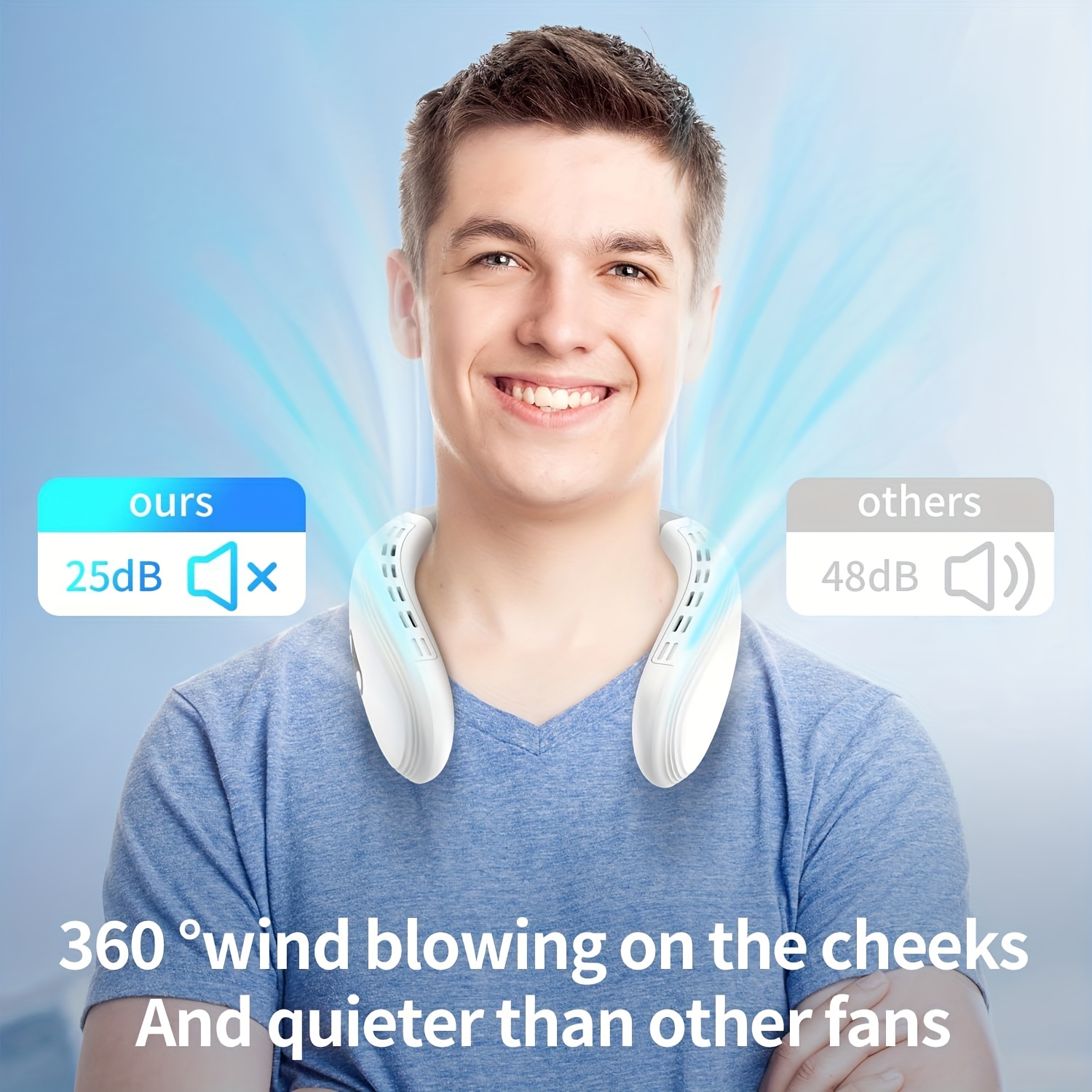 Portable Bladeless Neck Fan with a Cooling Plate, Providing a Refreshing Breeze. Ideal for Outdoor Activities, Travel, And Camping, This Quiet, Rechargeable Air Conditioner Is a Must-Have for Both Men And Women